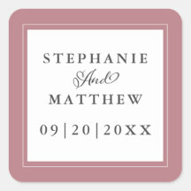 ダスティーローズ ウェディング エレガント カリグラフィー シック フレーム