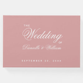 ダスティーローズ ウェディング シンプル スクリプト カリグラフィー ピンク ゲストブック