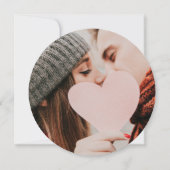 ダスティーローズ エレガント スクリプト サーキュラー フォト ウェディング 招待状 (裏面)