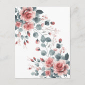 ダスティーローズ エレガント ピンク モーブ ゴールド フローラル エンクロージャーカード (裏面)