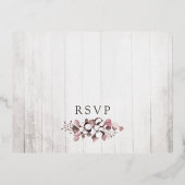 ダスティーローズ サザン コットン ボタニカル ウェディング RSVP 箔招待状ポストカード (裏面)