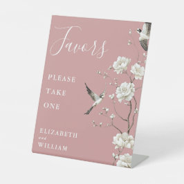 ダスティーローズ シノワズリー フラワーフェイバーズ ウェディング 台座サイン