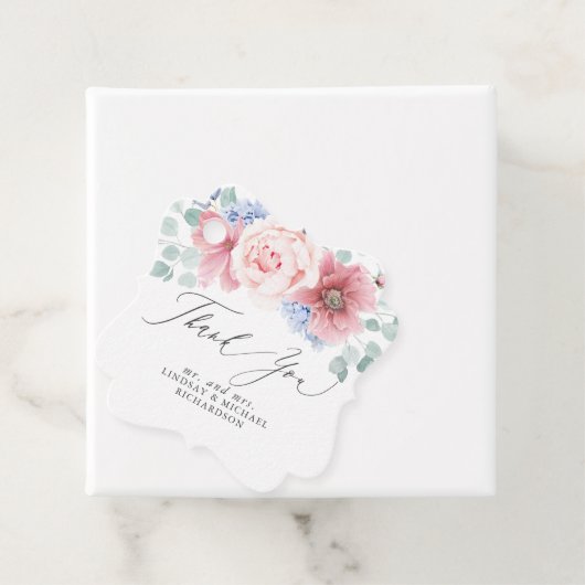 ダスティーローズ ダスティーブルー フラワーズ エレガント サンクス フェイバータグ (インサイチュ)