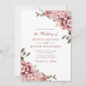 ダスティーローズ ハイドランジア 結婚式招待状カード 招待状 (正面)