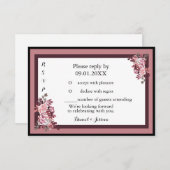 ダスティーローズ バーガンディー 結婚式 出席・欠席 返信 招待状 (正面/裏面)