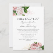 ダスティーローズ ピンク フラワーズ ホワイト エロープメント レセプション 招待状 (正面)