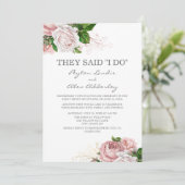 ダスティーローズ ピンク フラワーズ ホワイト エロープメント レセプション 招待状 (スタンド正面)