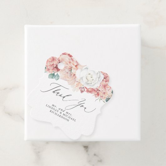 ダスティーローズ ピーチ フラワーズ エレガント サンクス フェイバータグ (インサイチュ)