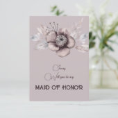 ダスティーローズ フラワーの結婚式のサポーターになってくれる？ 招待状 (スタンド正面)