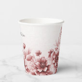 ダスティーローズ フラワーペーパーカップ 紙コップ (裏面)