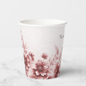 ダスティーローズ フラワーペーパーカップ 紙コップ (正面)