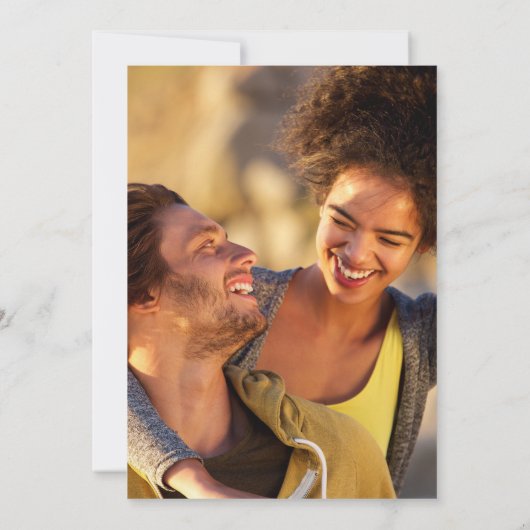 ダスティーローズ フラワー セージグリーン ウェディング フォト 招待状 (裏面)