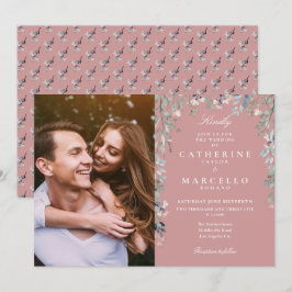 ダスティーローズ フラワー ワイルドフラワーズ フォト ウェディング 招待状