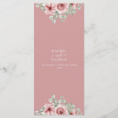 ダスティーローズ フローラル ボタニカル ウェディング ディナー メニュー (裏面)