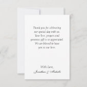 ダスティーローズ ブラッシュ ピンク 水彩 フラワー ウェディング サンキューカード (裏面)