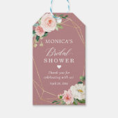 ダスティーローズ ブラッシュ フラワーブライダルシャワー サンクス ギフトタグ (正面)