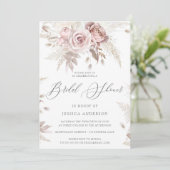 ダスティーローズ ブラッシュ ボヘミアンピンク フラワーブライダルシャワー イン 招待状 (スタンド正面)