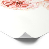 ダスティーローズ マーブルの花とグリーン ウェルカムサイン ポスター (角)