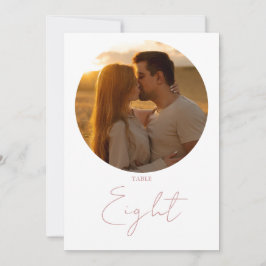 ダスティーローズ モダン ミニマリスト スクリプト テーブル ナンバー 招待状