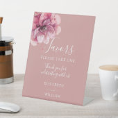 ダスティーローズ モダン 水彩 花 イエロー 結婚式 記念品 台座サイン (インサイチュ)