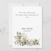 ダスティーローズ ロマンティック フラワル セーブ・ザ・デート カード (裏面)