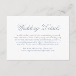 ダスティー伝統的ブルーエレガフォーマルントウェディング エンクロージャーカード