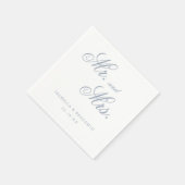 ダスティー伝統的ブルーエレガフォーマルントウェディング スタンダードカクテルナプキン (角)