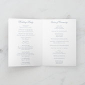 ダスティー伝統的ブルーエレガフォーマルントウェディング プログラム (内部)