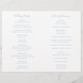 ダスティー伝統的ブルーエレガントな結婚式プログラム (裏面)