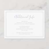 ダスティー伝統的ブルーエレガントな結婚式 エンクロージャーカード (正面)