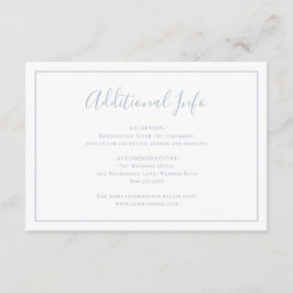 ダスティー伝統的ブルーエレガントな結婚式 エンクロージャーカード