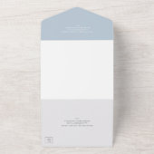 ダスティー伝統的ブルーエレガントな結婚式 オールインワン招待状 (外側)