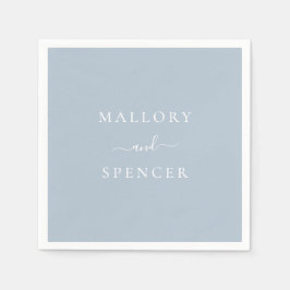 ダスティー伝統的ブルーエレガントな結婚式 スタンダードカクテルナプキン
