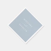 ダスティー伝統的ブルーエレガントな結婚式 スタンダードカクテルナプキン (角)