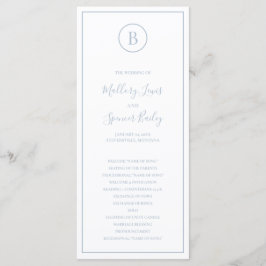 ダスティー伝統的ブルーエレガントな結婚式 プログラム