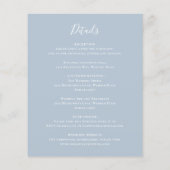 ダスティー伝統的ブルーバジェット結婚式招待状 チラシ (裏面)