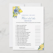 ダスティー新郎新婦トリビアブライダルシャワーゲームカード 案内状 (正面)