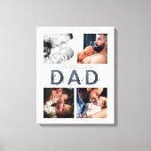 ダスティー最高のブルーパパEver 4 Photo 1st Father's Day キャンバスプリント (正面)