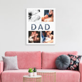 ダスティー最高のブルーパパEver 4 Photo 1st Father's Day キャンバスプリント (インサイチュ (リビング))