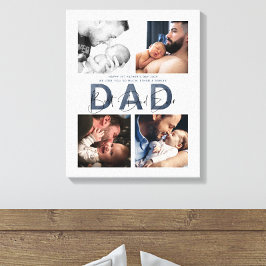 ダスティー最高のブルーパパEver 4 Photo 1st Father's Day キャンバスプリント