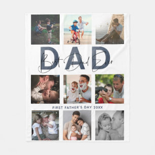ダスティー最高のブルーパパEver Photo Collage 1st Father フリースブランケット