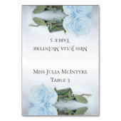 ダスティー淡い色のブルーバラ結婚ズDIYフォールド座席表 テーブルナンバー (正面)