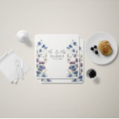 ダスティー王室のブルーパープル開花結婚ズ スタンダードカクテルナプキン