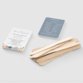 ダスティー石板ブルーピーチボタニカル結婚式 プログラム ハンドファン (組立なし)