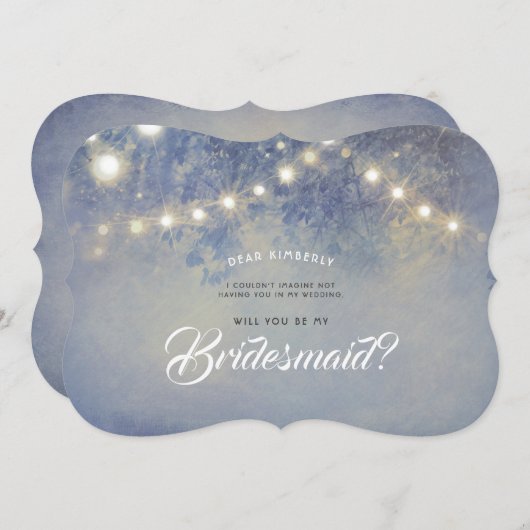 ダスティー素朴ブルーが私の花嫁のメイドになるよ 招待状 (正面/裏面)
