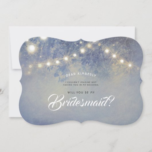 ダスティー素朴ブルーが私の花嫁のメイドになるよ 招待状 (正面)