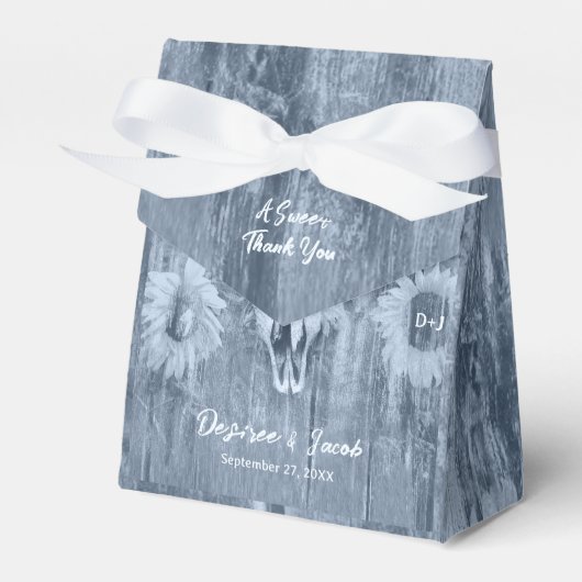 ダスティー素朴ブルーカントリーサンフラワーズブルスカル フェイバーボックス (正面サイド)