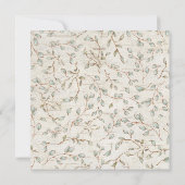 ダスティー素朴ブルークリームフローラブライダルシャワー 招待状 (裏面)