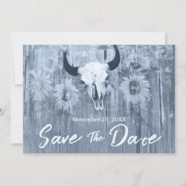 ダスティー素朴ブルーサンフラワーズブルスカル セーブザデート