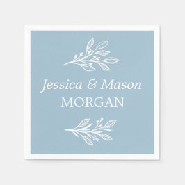 ダスティー素朴ブルーズ結婚カクテルナプキン スタンダードカクテルナプキン